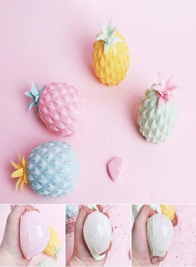 SUNBEET Stress Relief Squishy Toy Big Pineapple Fruit Squishies Fidget Stress Ball Squeeze Balls for Adults | Soft Slime Toy for Kids Stress Ball for Pressure Relieve (Pack of 4) - Image 3